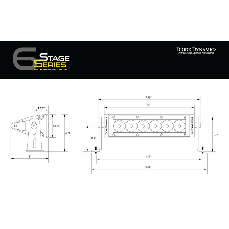  Diode Dynamics - SS6 White SAE Fog/Wide Light Bar (pair)